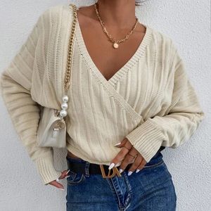 Solid Wrap Sweater NWOT